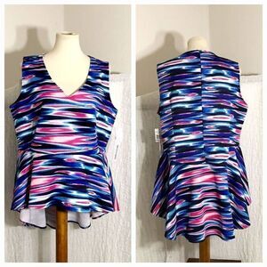 ModaMix NWT Multi-Colored Print Top Size 1X